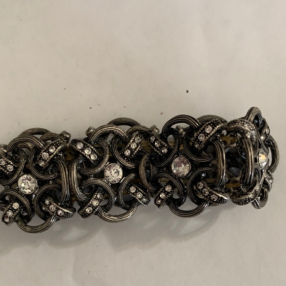Elegant Silver Tone Bracelet with Crystal Accents. Not real Silver - Picture 3 of 3